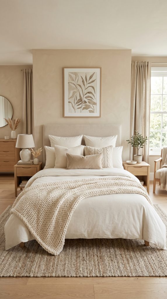Elegant neutral bedroom featuring ivory 202605311829