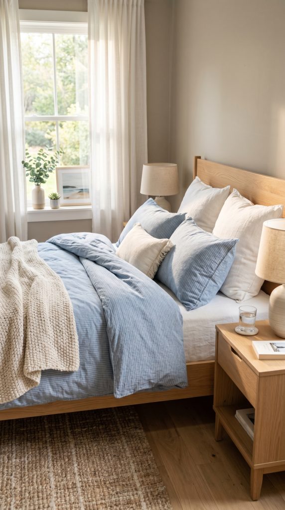 Relaxed contemporary bedroom featuring soft 202605311835