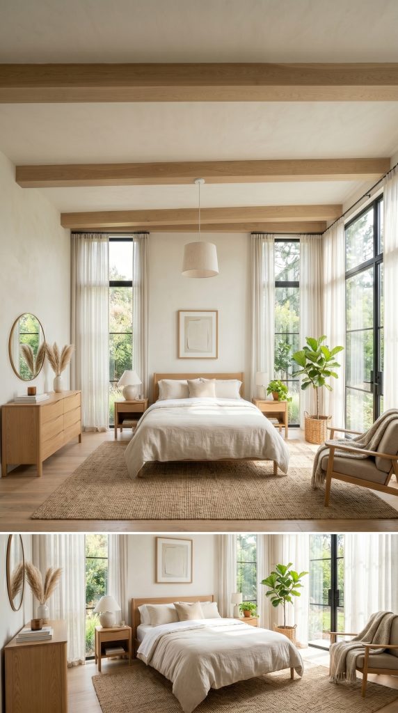 Bright bedroom featuring floor to ceiling sheer 202606041640