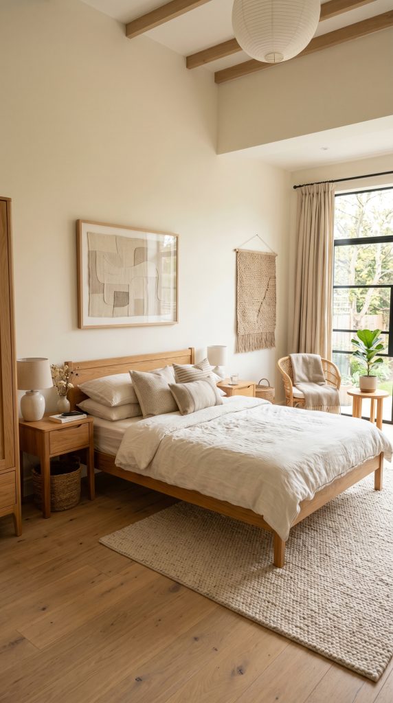 Cozy neutral bedroom featuring ivory 202606011646