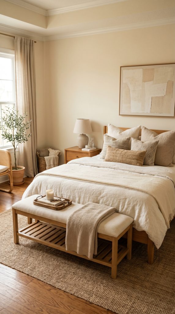 Elegant neutral bedroom featuring cream 202606011650