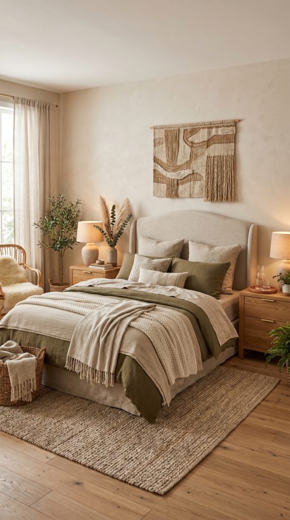 Elegant organic bedroom featuring a 202606021058
