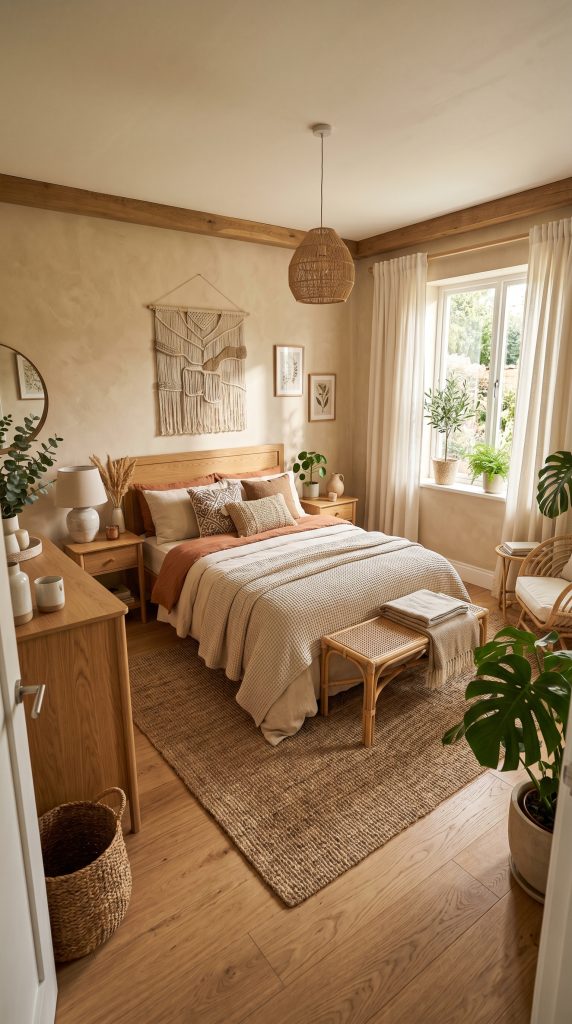 Organic inspired bedroom featuring a large 202606041721