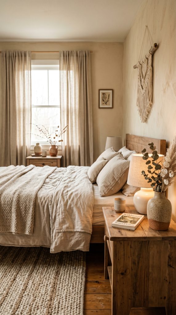 Organic bedroom featuring handcrafted ceramic 202606021048