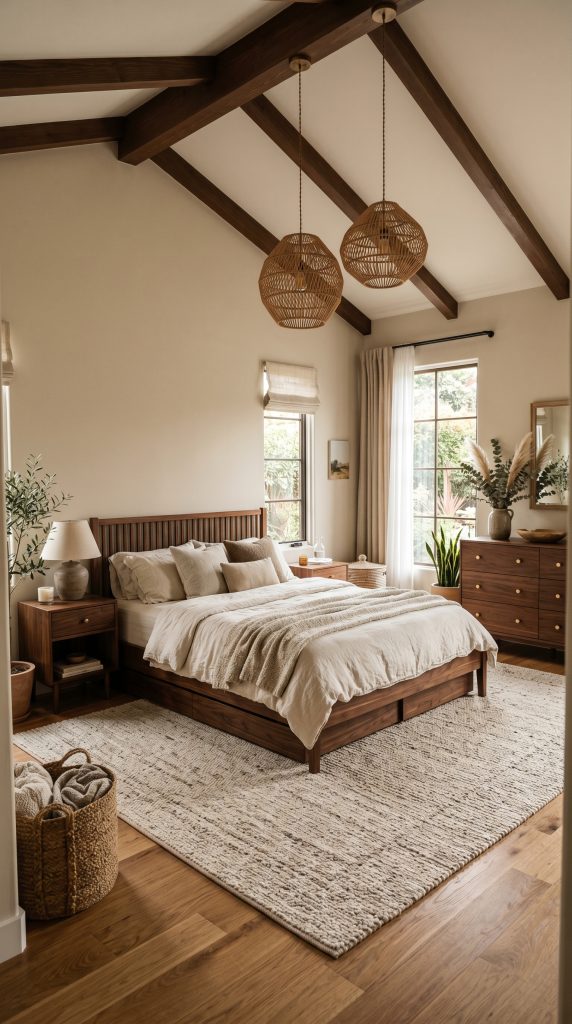 Organic bedroom featuring rich walnut 202606021049
