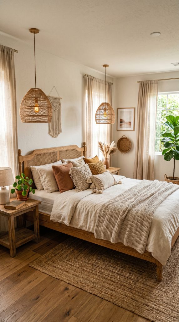 Warm neutral bedroom featuring cream 202606011658