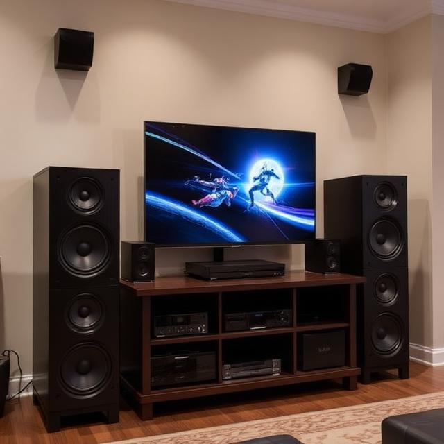 TV Stand: The Ideal Combination of Design and Utility 6 Large entertainment center TV stand with shelving and cabinets