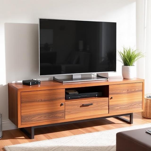 TV Stand: The Ideal Combination of Design and Utility 2 Solid wood TV unit with storage drawers