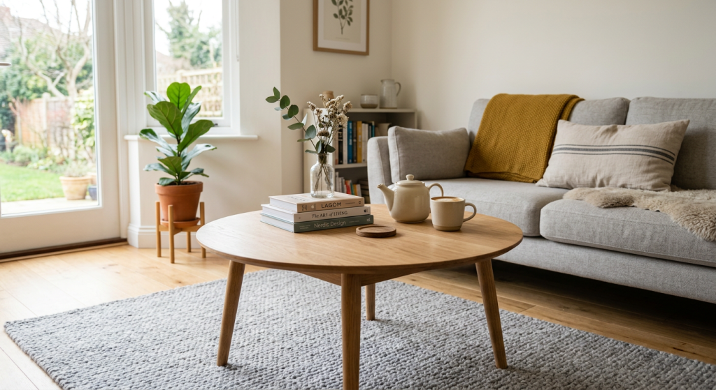 Different Types of Coffee Tables: Complete Guide to Choosing the Perfect Coffee Table 16 Scandinavian coffee table made from light natural wood with clean lines, creating a bright and minimalist living room design.