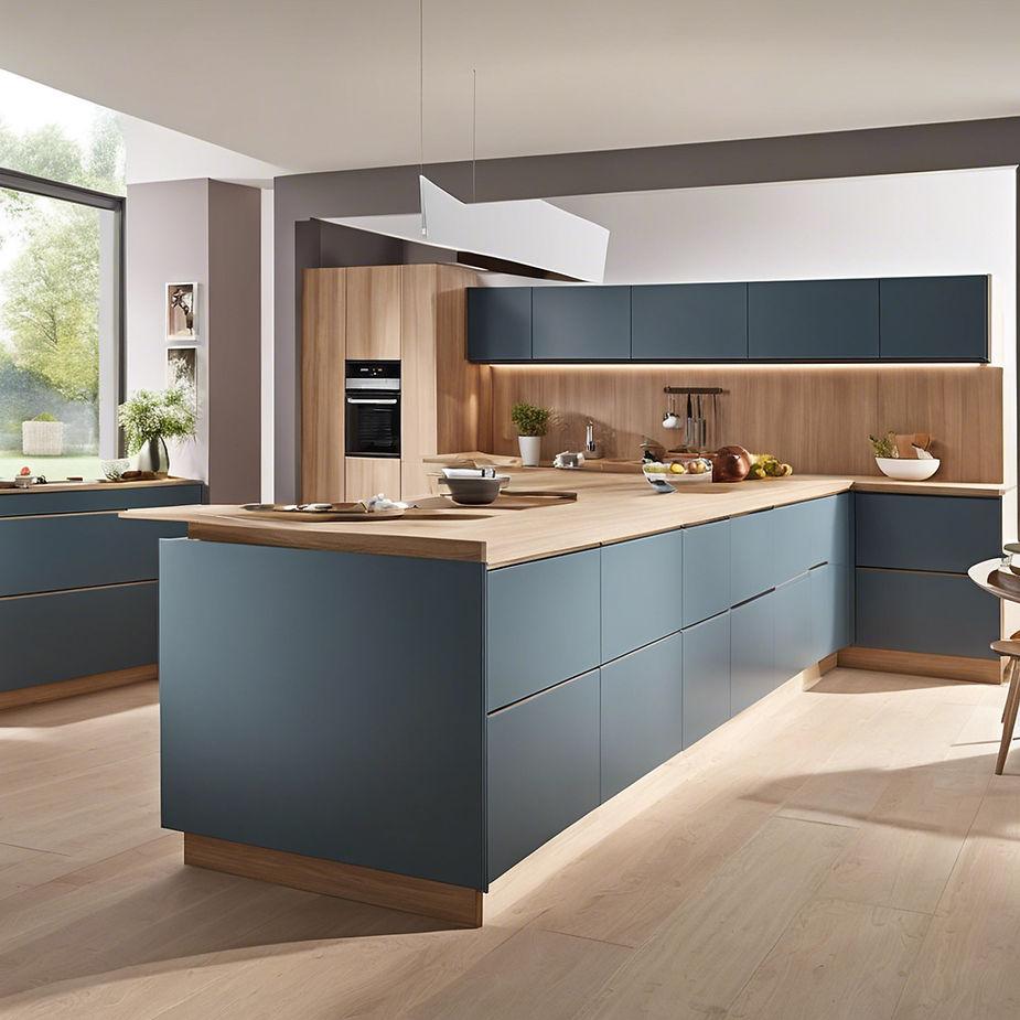 20 Types of Kitchen Cabinets 20 Sleek white handleless kitchen cabinets in a modern minimalist kitchen.