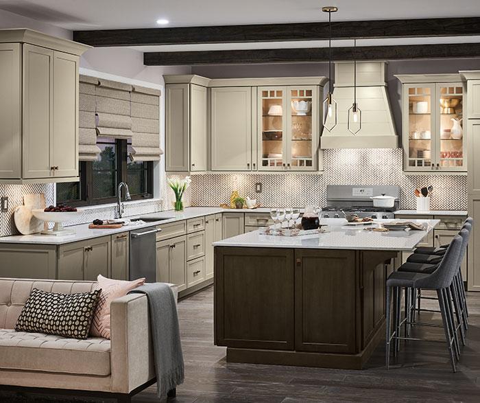 20 Types of Kitchen Cabinets 12 Semi-custom kitchen cabinets with white finish and soft-close drawers.