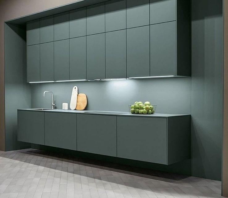20 Types of Kitchen Cabinets 18 Floating wooden kitchen cabinets with warm LED lighting underneath.
