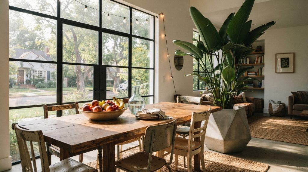 Indoor plant decor ideas with a large statement indoor plant