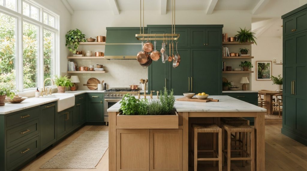 Green open kitchen design 202609091945