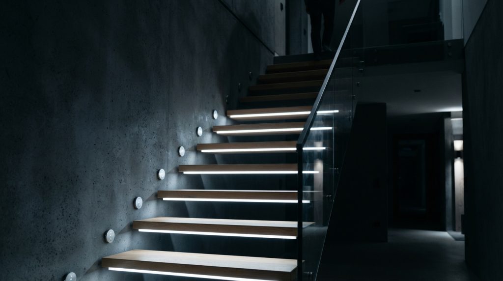 LED lights illuminating staircase 20260912211845