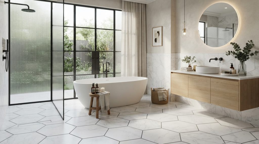 Luxury bathroom with marble tiles 20260928014720