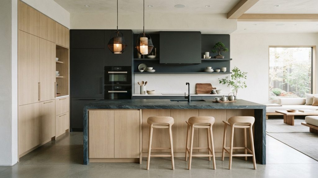 Modern Japandi open kitchen 202609082254