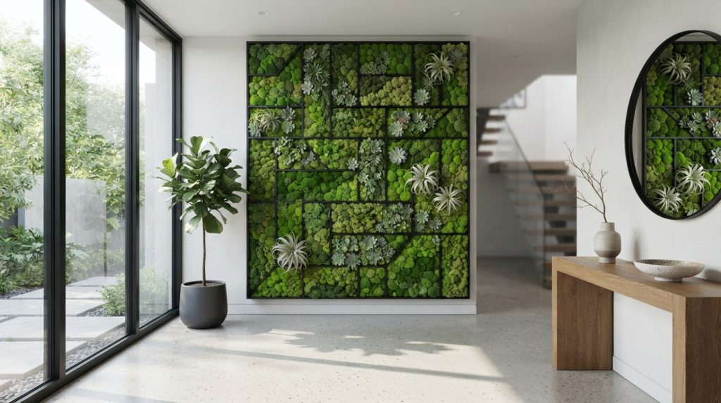 Plant wall in minimalist entryway 20260923144029