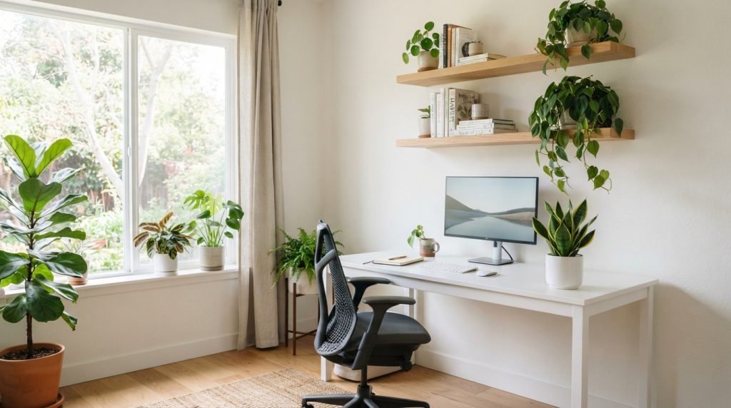 Indoor plant decor ideas for a stylish home office