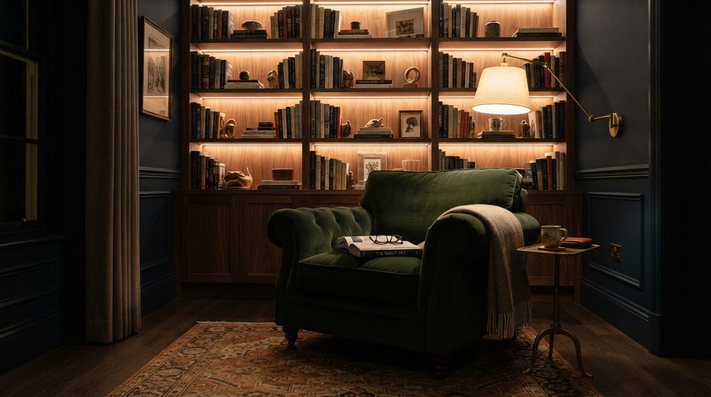 Reading corner lighting ideas that combine multiple light sources for a cozy and well-lit reading nook
