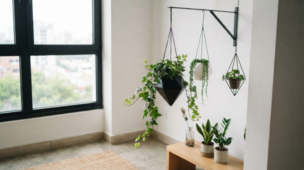 Indoor plant decor ideas with hanging indoor planters