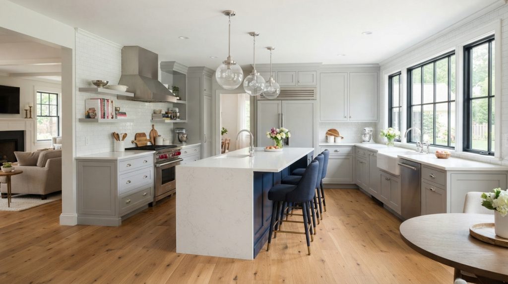 Transitional open kitchen design 202609091936